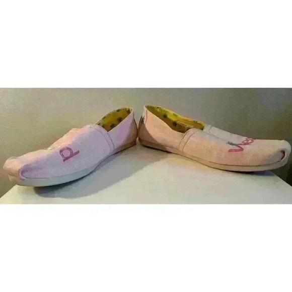 Toms Women's Alpargata Canvas Good Vibes Embroidered Light Pink Flats Size 6M - Picture 6 of 8